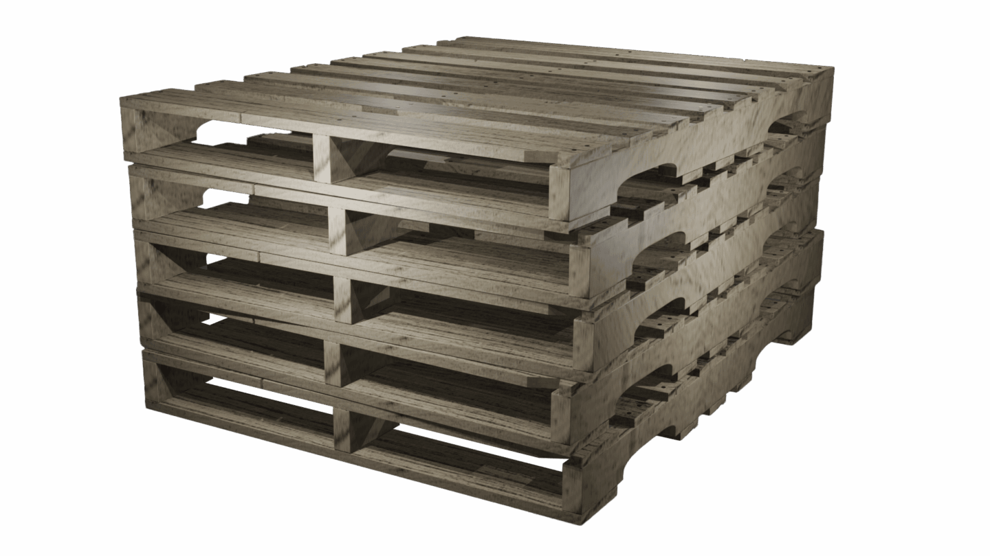 Grade A recycled pallet restored for food and pharmaceutical industries.